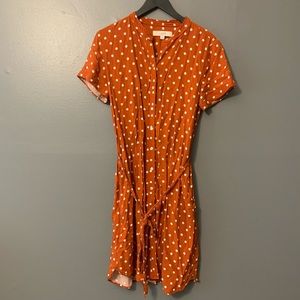 LOFT polka dot shirtdress